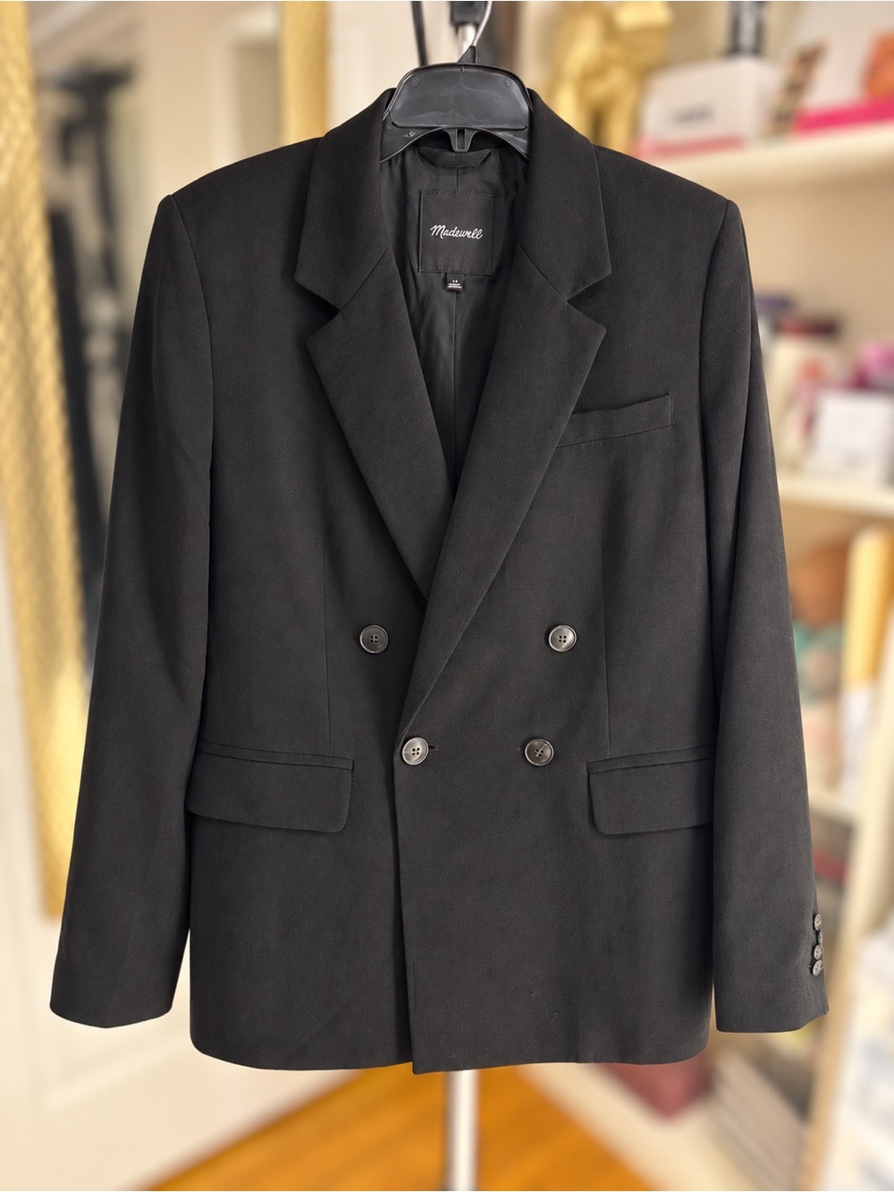 Madewell Double-Breasted Black Blazer